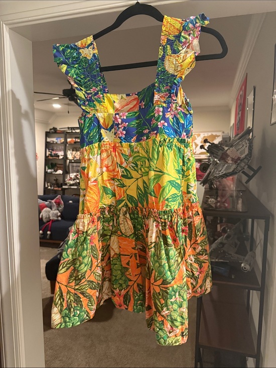 FARM Rio Dresses & Skirts - FARM Rio Tropical Tiered Sundress in Yellow, Green & Blue
